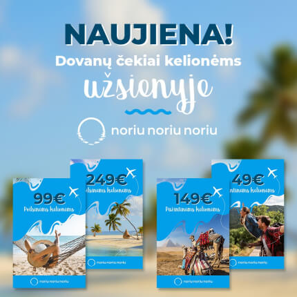 NAUJIENA 🎉 Dovanų čekiai kelionėms užsienyje!