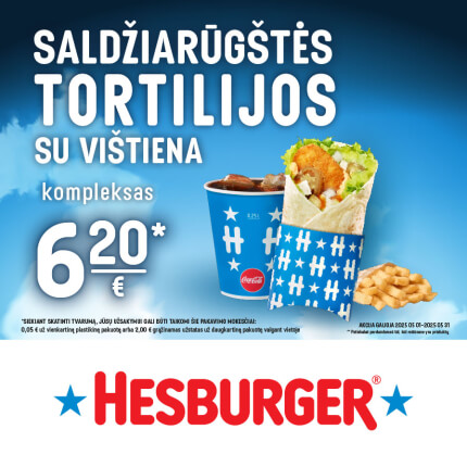 HESBUGER. Saldžiarūgštės tortilijos su vištiena kompleksas