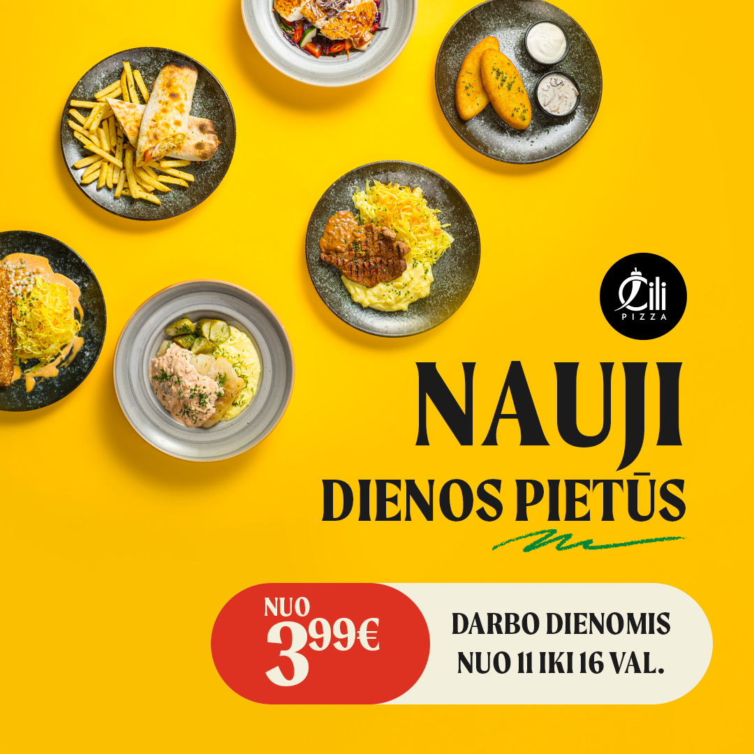 Geros naujienos pietaujantiems! Dienos pietūs tik nuo 3,99€! 
