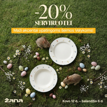 -20 % stalo serviruotei!