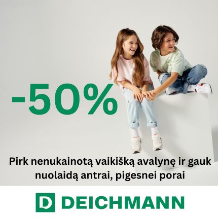 DEICHMANN Antrai pigesnei vaikiškos avalynės porai -50%.
