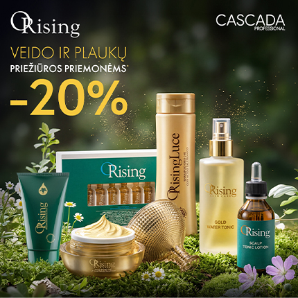CASCADA. -20% nuolaida „Orising“ veido ir plaukų priežiūros priemonėms