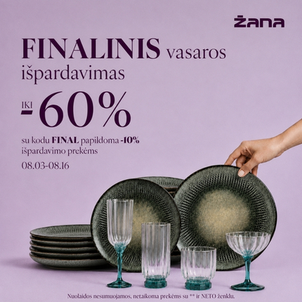 Finalinis vasaros išpardavimas nuolaidos iki -60 %