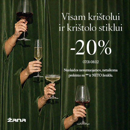 -20 % krištolui ir krištolo stiklui