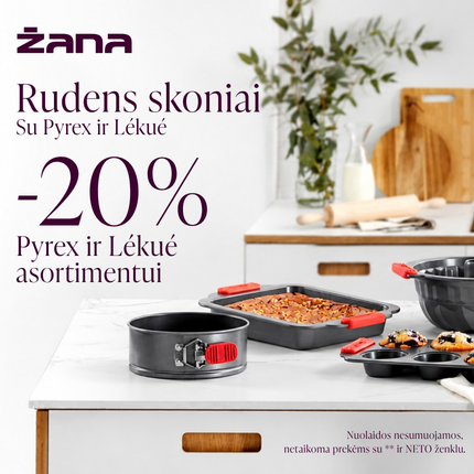 -20 % Pyrex ir Lékué asortimentui