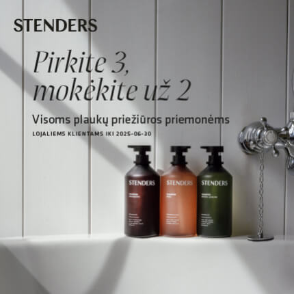 STENDERS. 2=3 visoms plaukų priežiūros priemonėms.
