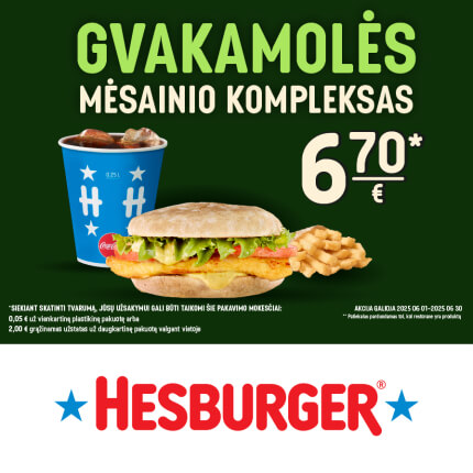 HESBUGER. Gvakamolės mėsainio kompleksas