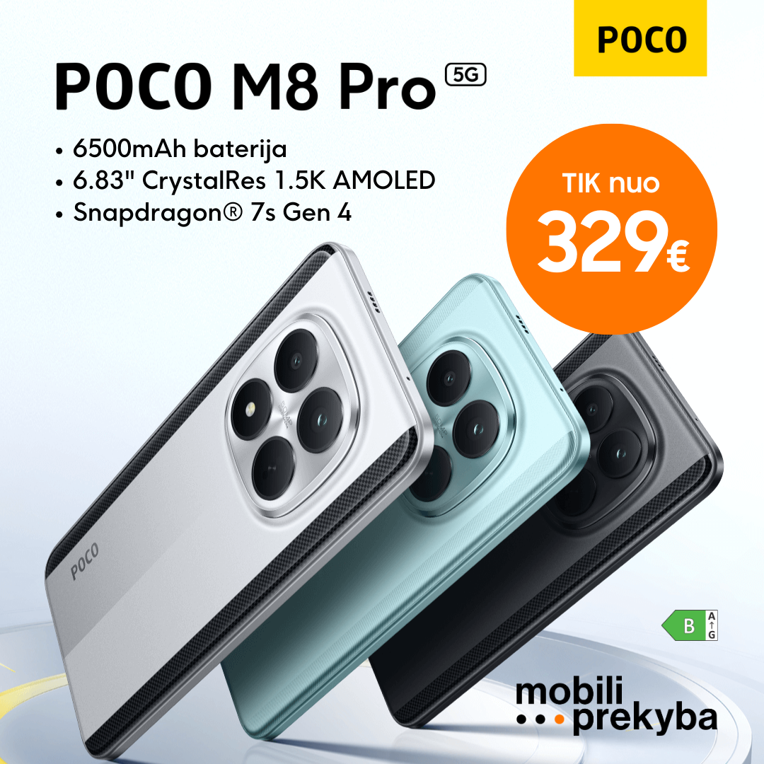 MOBILI PREKYBA. Poco M8 Pro – nuo 329 Eur