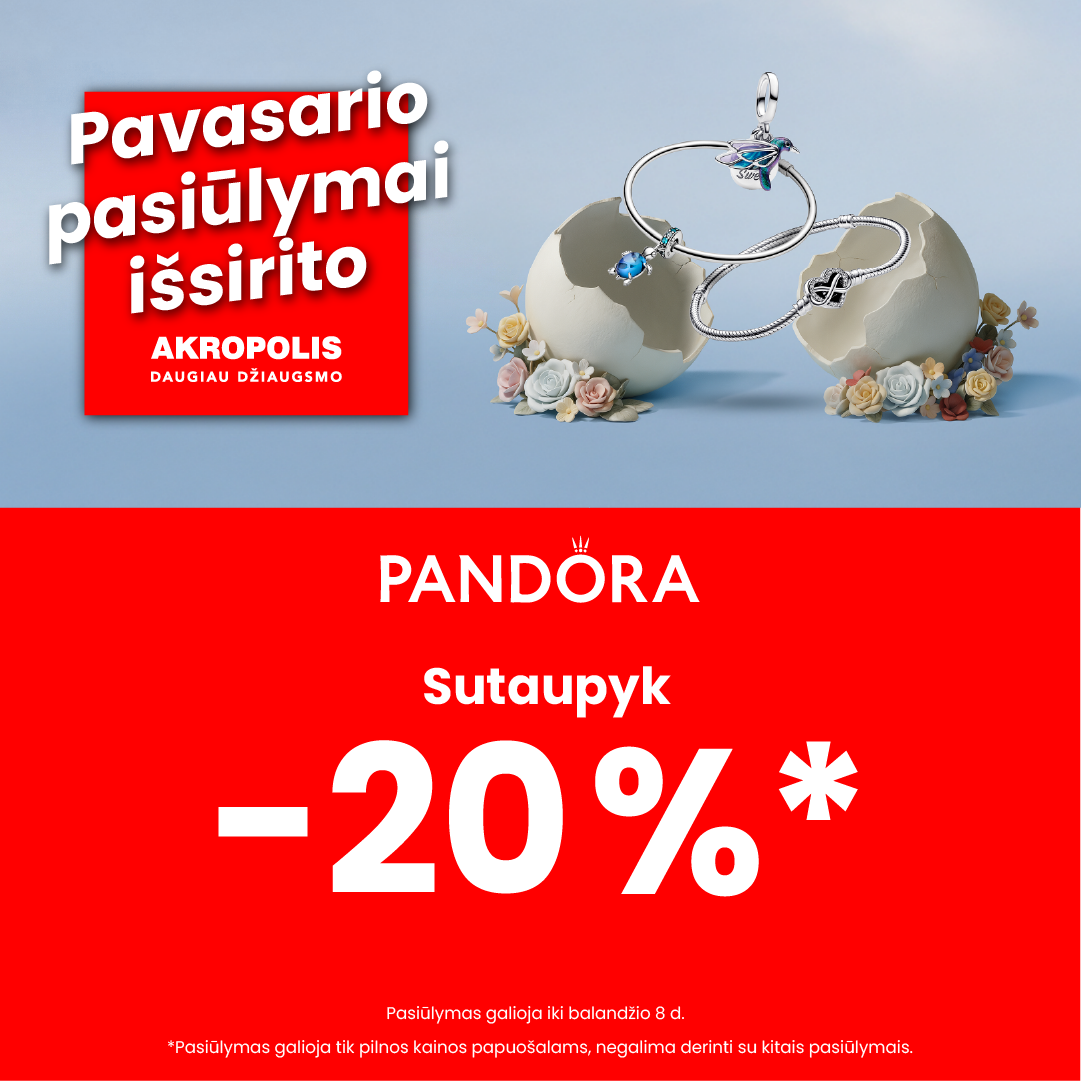 PANDORA. Įsigyk apyrankę, kaklo papuošalą ar laikiklį + 2 elementus ir gauk -20% nuolaidą visam rinkiniui*