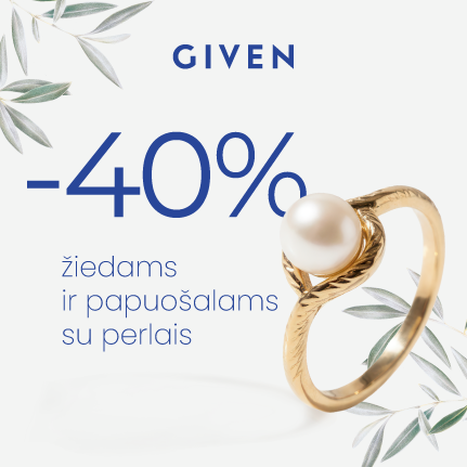 GIVEN. Žiedams ir papuošalams su perlais -40%