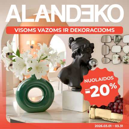 ALANDEKO. Nuolaidos vazoms ir dekoracijoms!