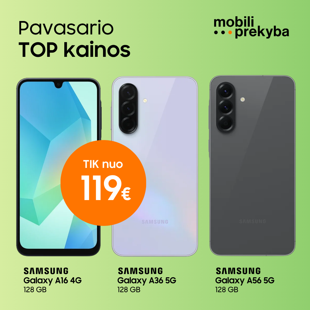 MOBILI PREKYBA. Samsung telefonai nuo 119 Eur