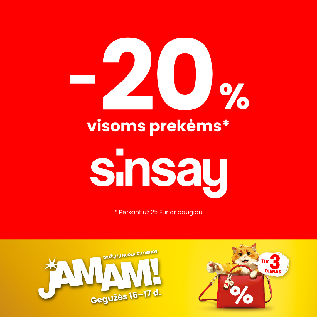 SINSAY. JAMAM pasiūlymai