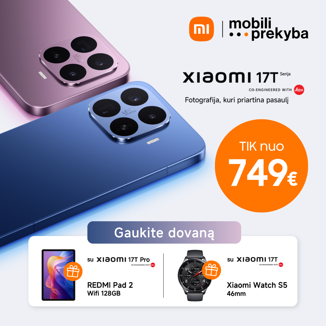 MOBILI PREKYBA. Xiaomi 17T + Dovana