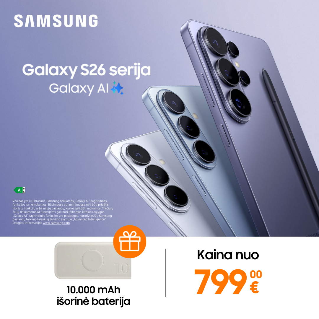 MOBILI PREKYBA. Dovana – išorinė baterija