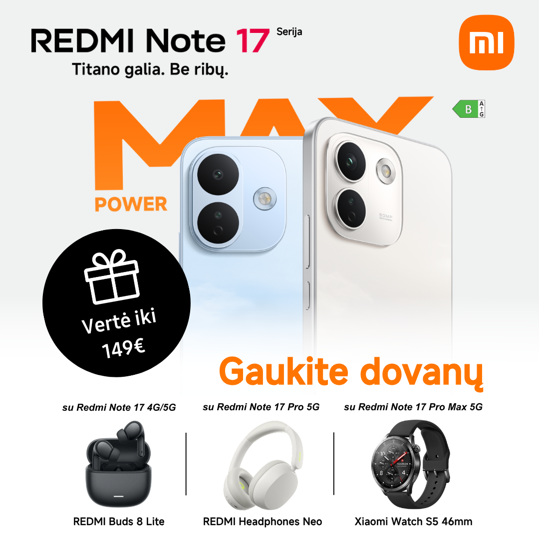 MOBILI PREKYBA. Dovana – Xiaomi ausinės arba laikrodis