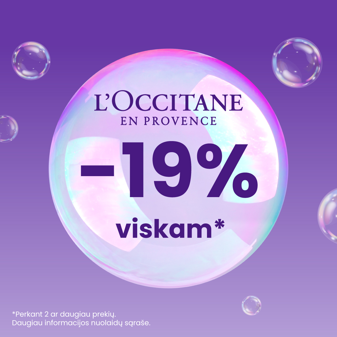 L’OCCITANE EN PROVENCE. –19 % viskam*