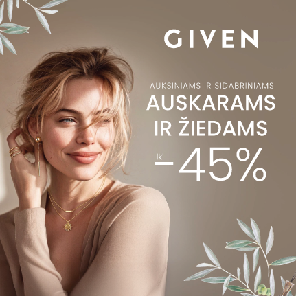 Iki -45% žiedams ir auskarams iš GIVEN