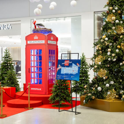 Visą gruodį – nemokamos pramogos „Akropoliuose“: nuo kalėdinės mugės iki vaizdo skambučio Kalėdų Seneliui