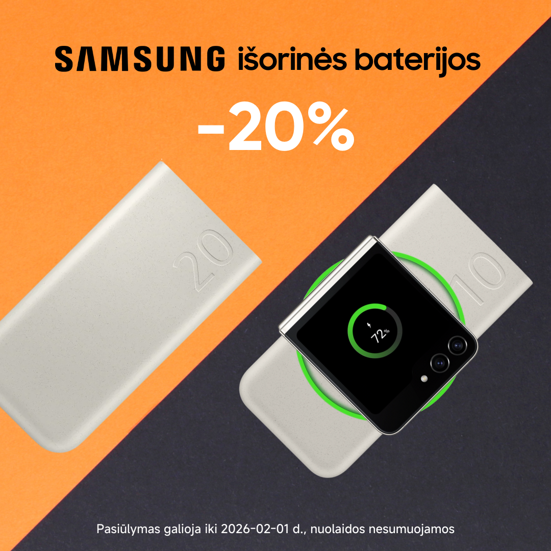 MOBILI PREKYBA. -20% SAMSUNG išorinėms baterijoms