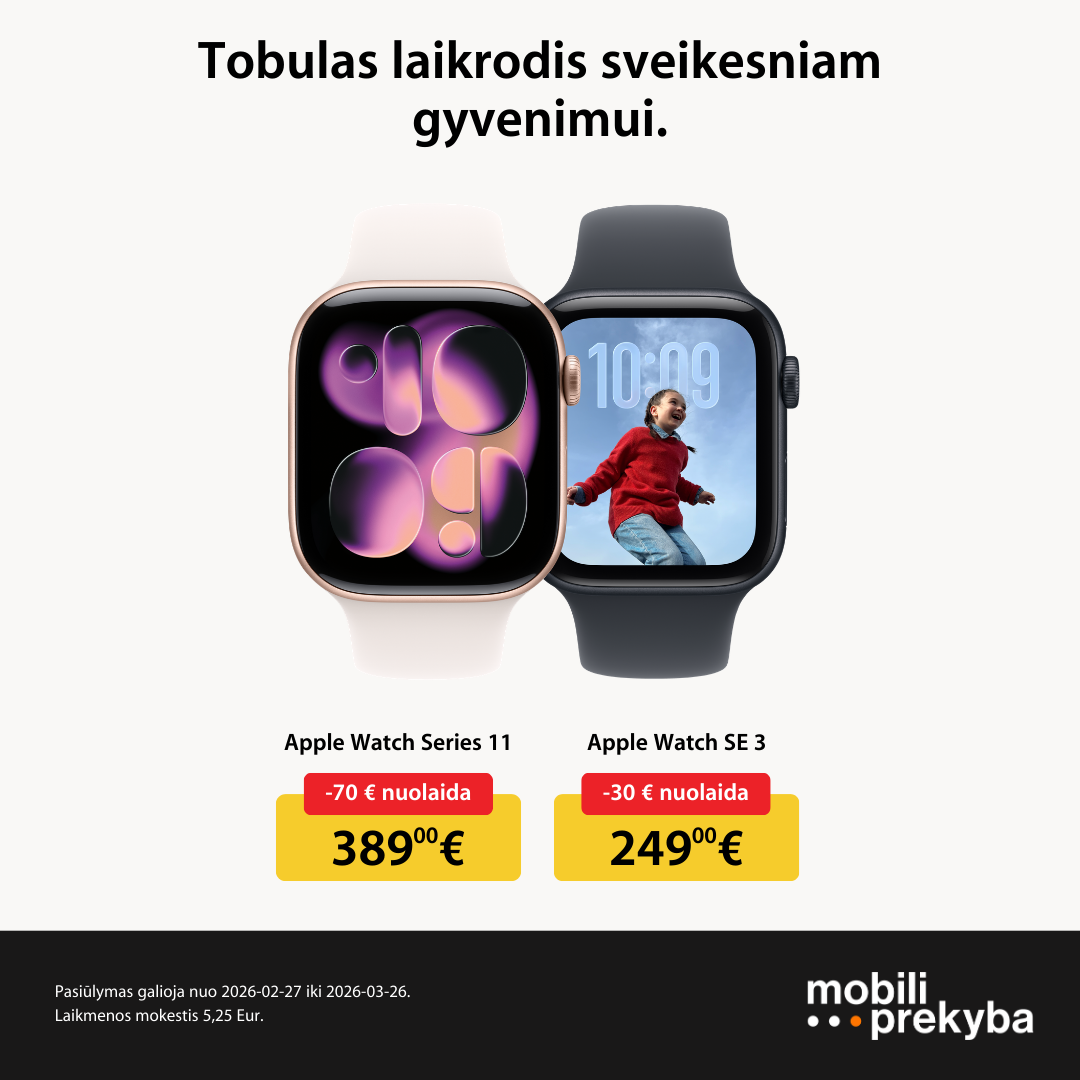 MOBILI PREKYBA. Apple Watch – nuo 249 Eur