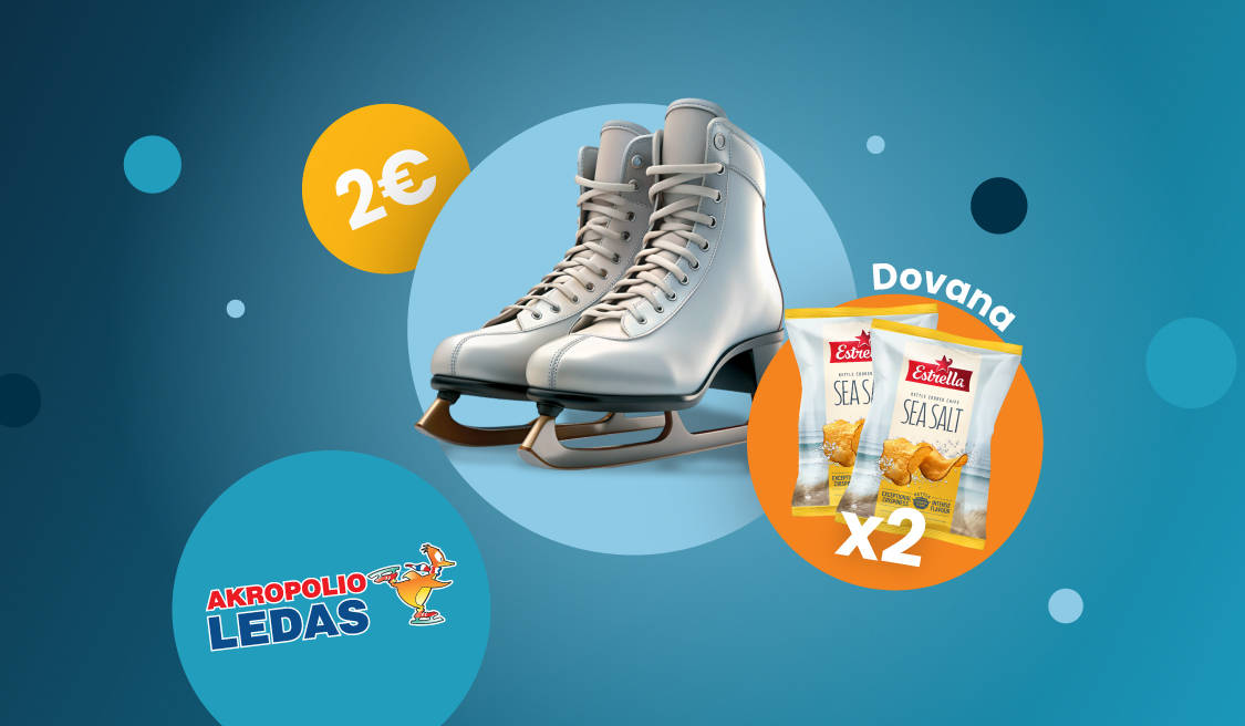 Čiuožk ant AKROPOLIO ledo vos už 2 Eur ir gauk dovanų! ⛸️ ✨