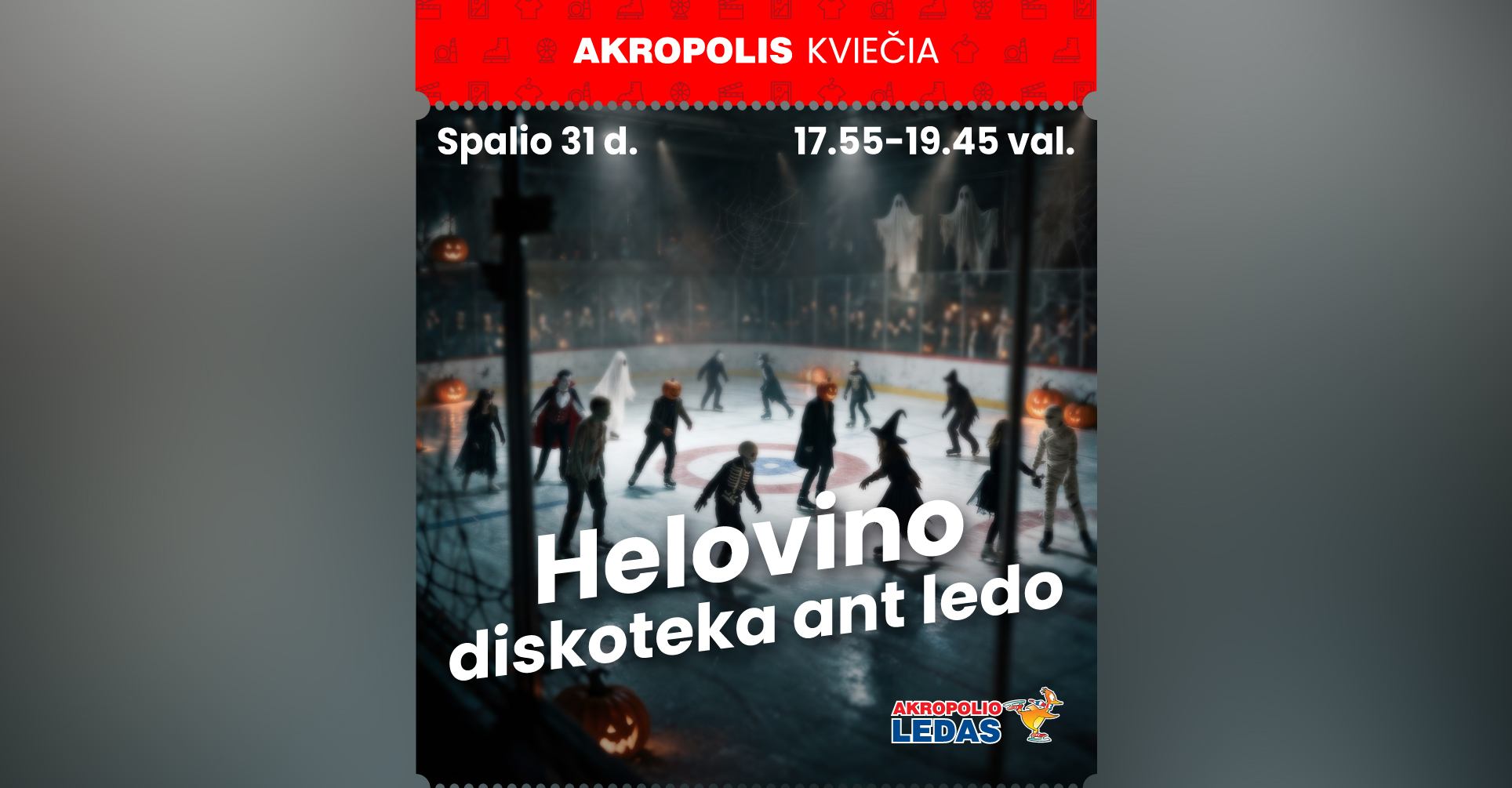 Helovino diskoteka ant ledo