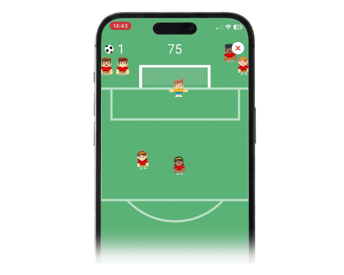 Futbolo žaidimas mobiliojoje programėlėje AKROPOLIS