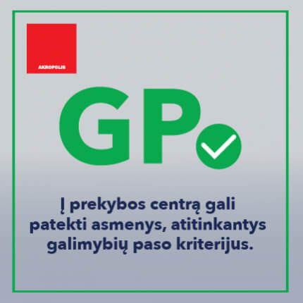 Nuo 09.13 d. į „Akropolius“ – tik turint galimybių pasą