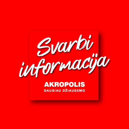 „Akropoliai“ primena: tradiciškai nedirbs pirmąją Kalėdų dieną, o sausio 1-ąją veiks tik restoranai ir kai kurios pramogų erdvės