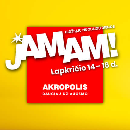 Į „Akropolius“ sugrįžta „Jamam“ – pasiūlys ne tik ypatingų nuolaidų, bet ir pramogų