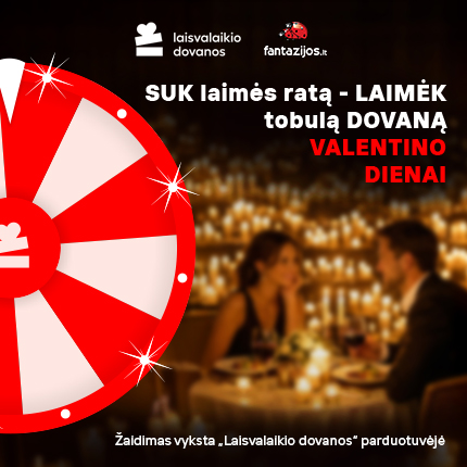LAISVALAIKIO DOVANOS. Suk laimės ratą – laimėk Fantazijos.lt prizą