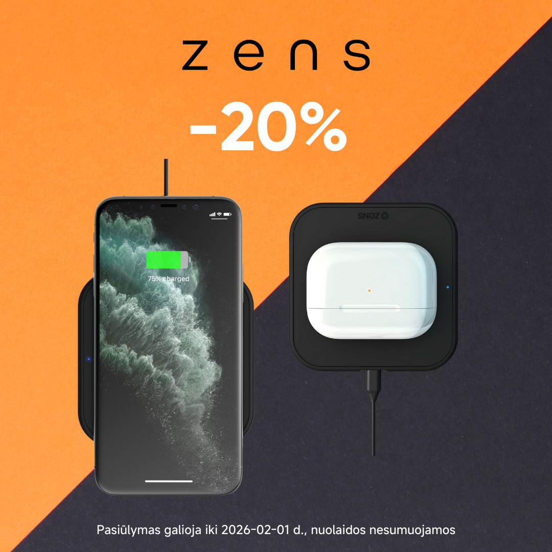 MOBILI PREKYBA. -20% ZENS belaidžiams įkrovikliams