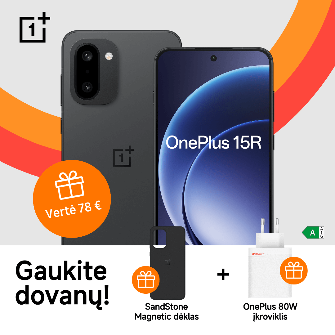 MOBILI PREKYBA. OnePlus 15R + Dovanos