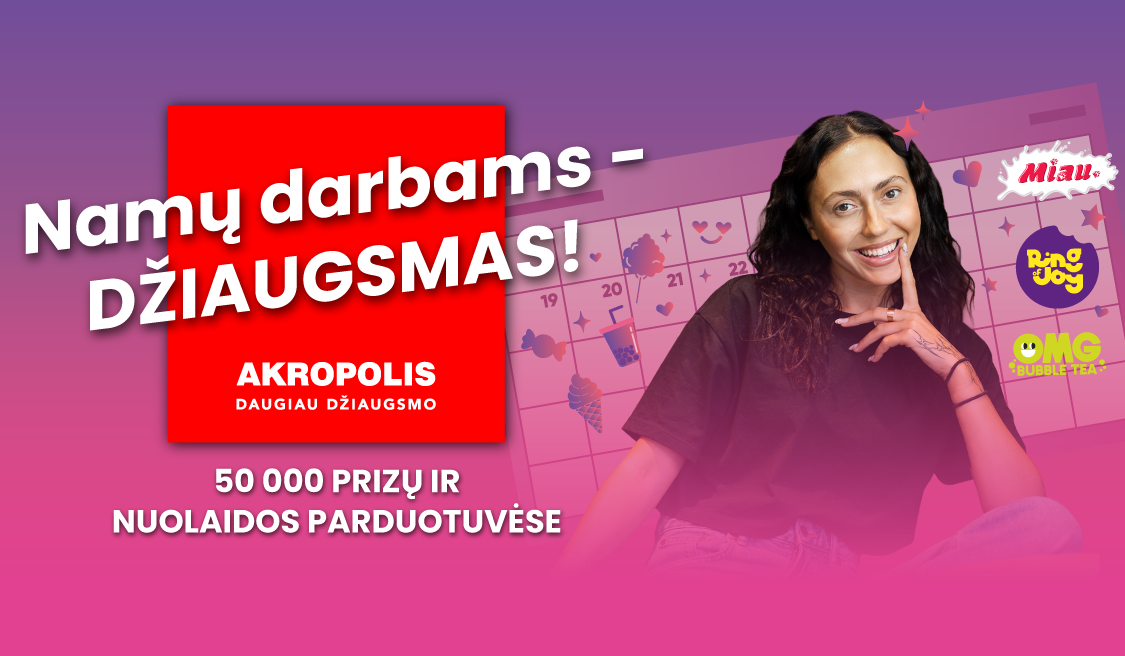 Nemokamų pramogų renginys „Namų darbams – DŽIAUGSMAS!”