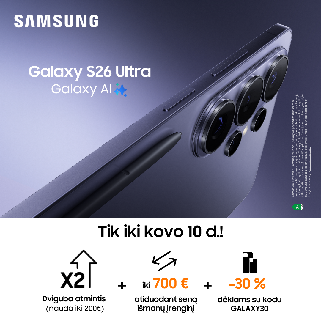 MOBILI PREKYBA. Samsung S26 serija