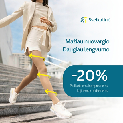 SVEIKATINĖ. Profilaktinėms kompresinėms kojinėms ir pėdkelnėms -20%