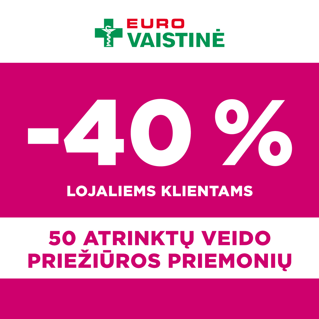 EUROVAISTINĖ. -40% NUOLAIDA 50 atrinktų veido priežiūros priemonių
