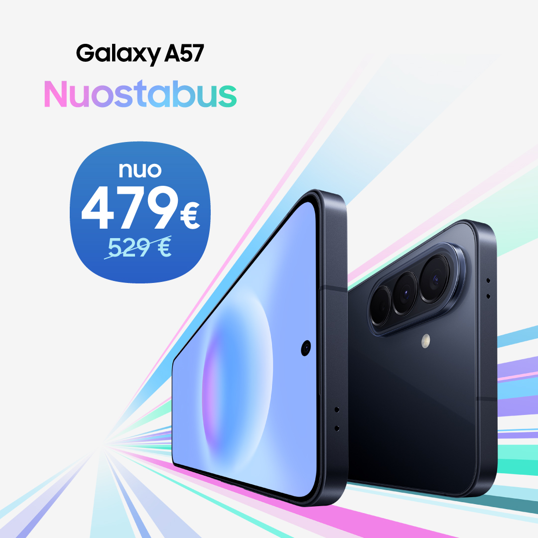 SAMSUNG SALONAS. Galaxy A57 – daugiau galios jūsų dienai