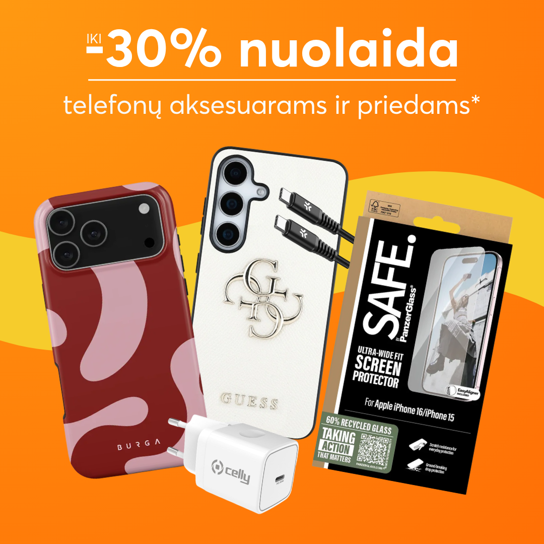 MOBILI PREKYBA. iki -30% telefonų aksesuarams