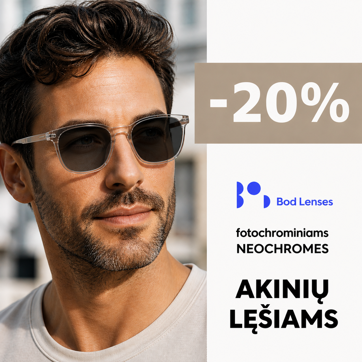 ZYNKY OPTIKA. Fotochrominiai NEOCHROMES akinių lęšiai -20% PIGIAU