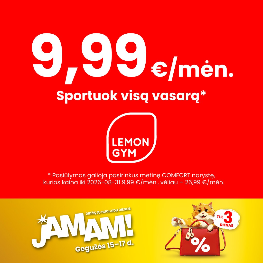 LEMON GYM. JAMAM pasiūlymai