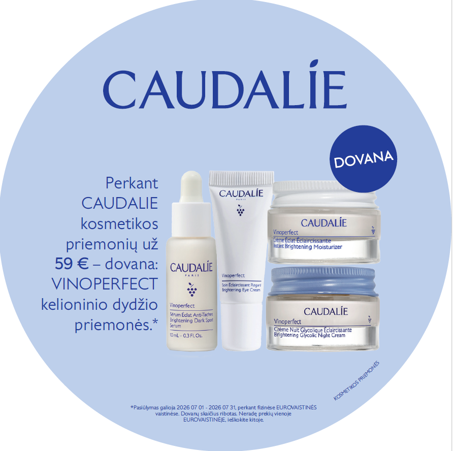 EUROVAISTINĖ. Perkant CAUDALIE kosmetikos priemonių už 59 € – dovana: VINOPERFECT kelioninio dydžio priemonės.*