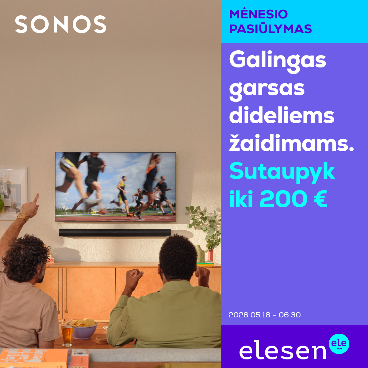 ELESEN. Sonos namų garso įrangai iki -200 €