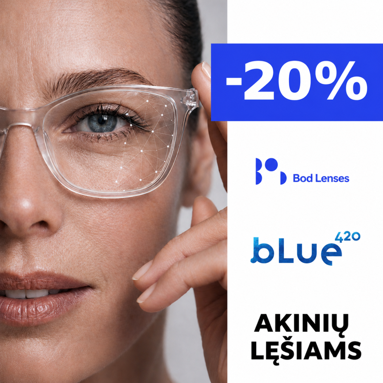 ZYNKY OPTIKA. BOD Lenses BLUE420 akinių lęšiams -15% nuolaida