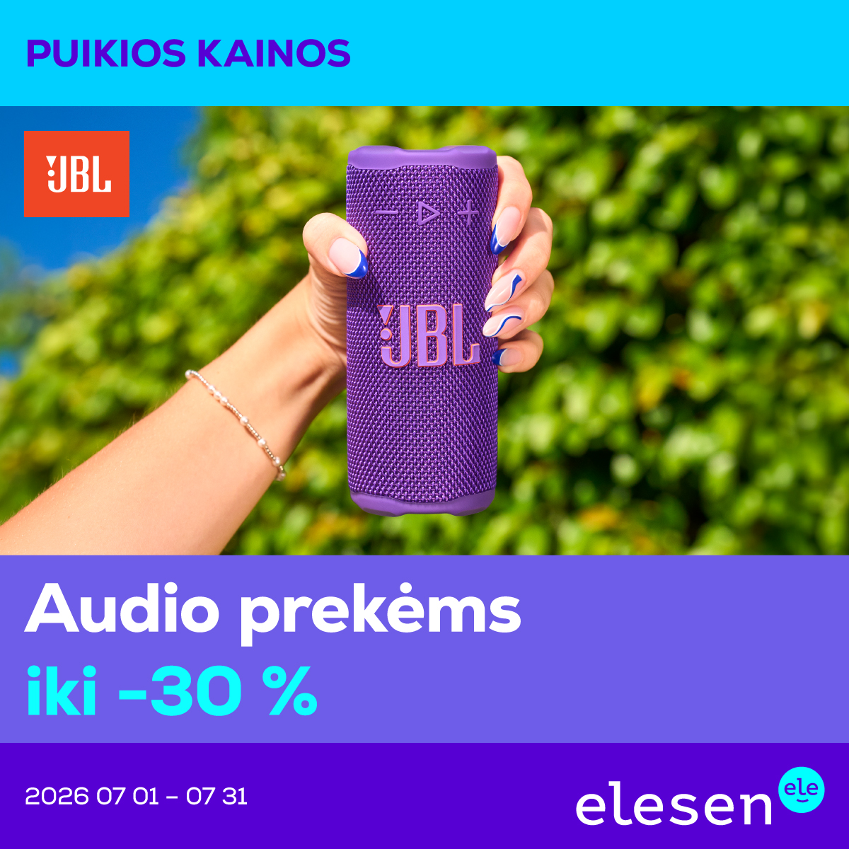  ELESEN. JBL garso prekėms iki -30% 