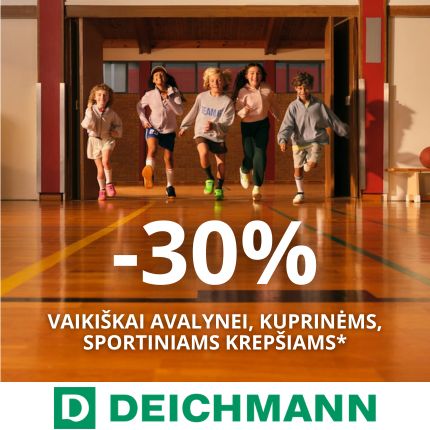 DEICHMANN. -30% vaikiškai avalynei ir  kuprinėms