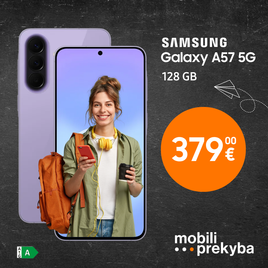 MOBILI PREKYBA. Samsung A57 – tik nuo 379 Eur
