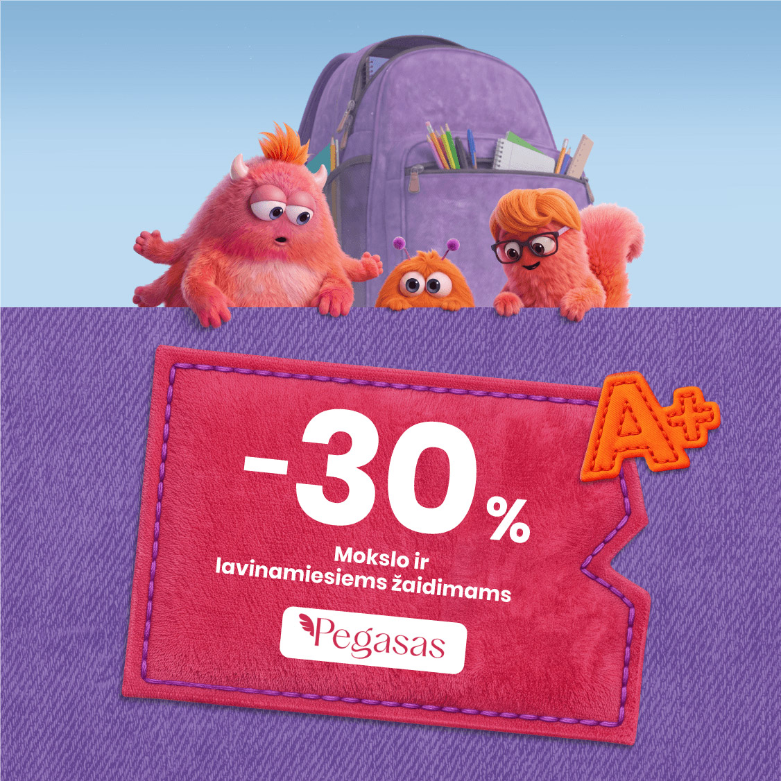PEGASAS. -30% mokslo ir lavinamiesiems žaidimams