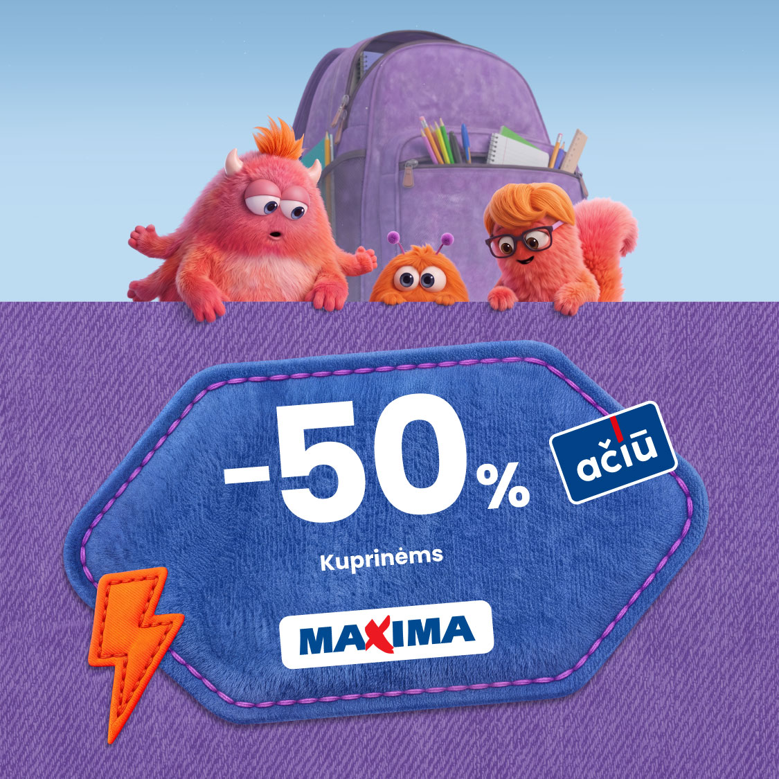 MAXIMA. -50% kuprinėms